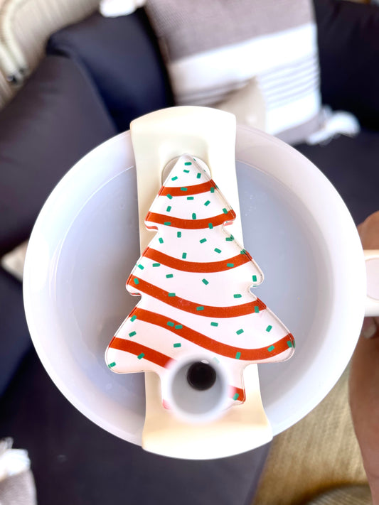 Christmas Tree Cake tumbler topper