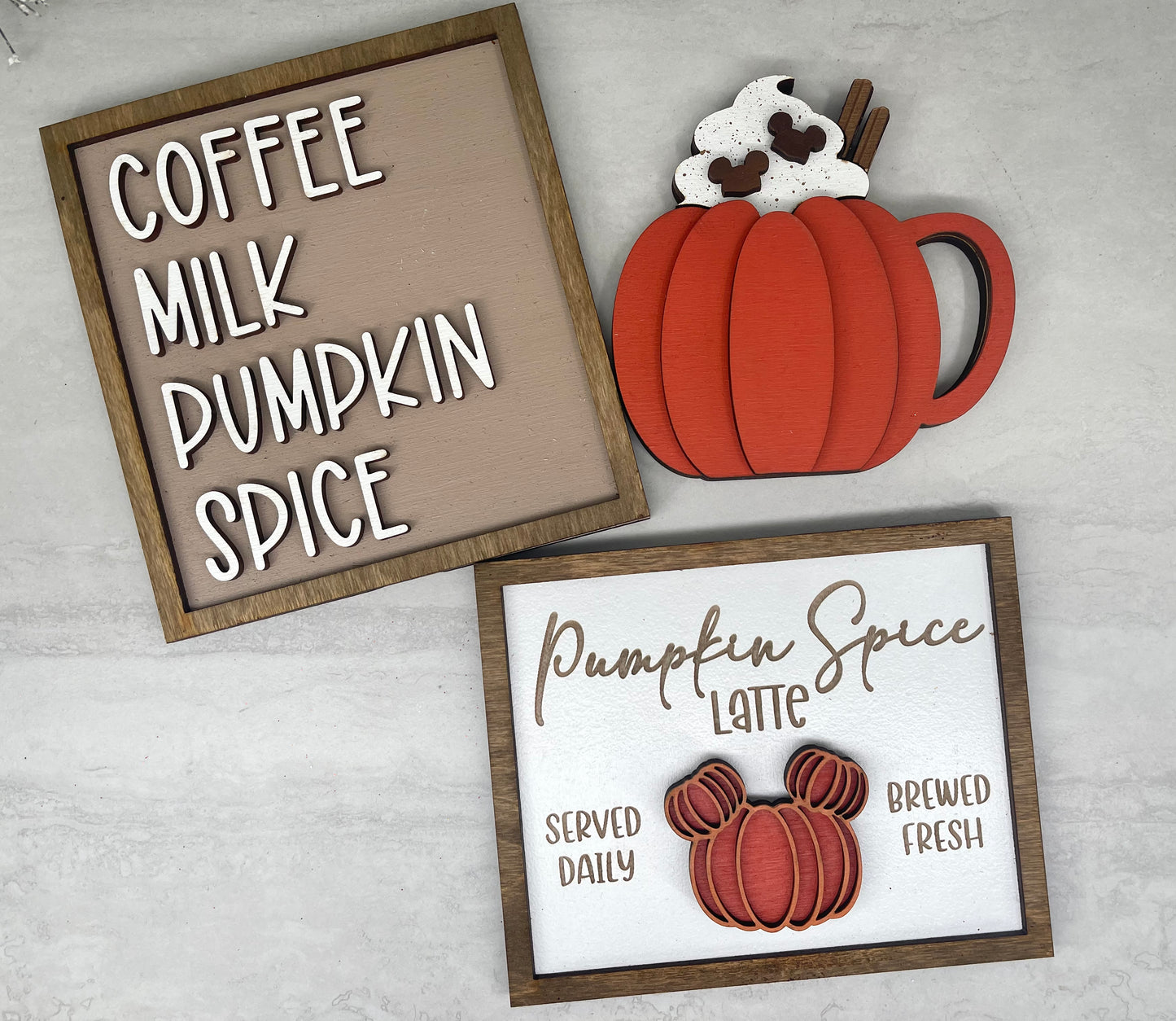 Pumpkin spice tier tray set